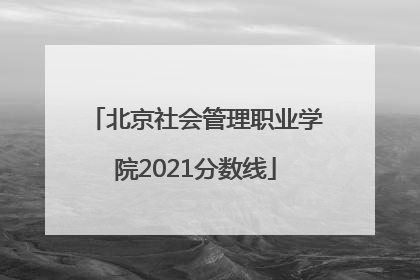 北京社会管理职业学院2021分数线